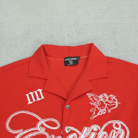 Mixed Emotion Red Signature Button up - Picture 6 of 10